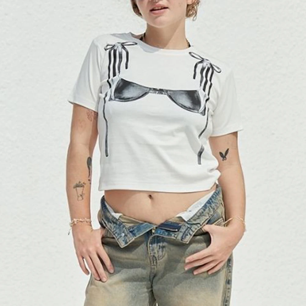 Casual vintage feminino usar topos casual all-match l m high street wear tripulação pescoço microelasticidade tecido de poliéster