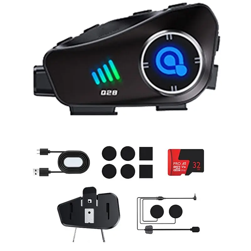 

A95E-Waterproof 1080P Motorcycle DVR With 32G TF Card Video WIFI Camera Recorder Handsfree Call HD Headset Helmet Headphone
