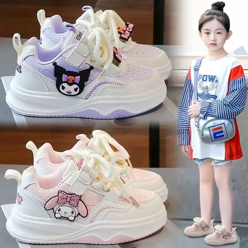 Sanrio Kuromi My Melody Anime Kawaii Spring and Autumn New Cute Cartoon Kids Low Top Casual Anti Slip Sneakers Girl Gift