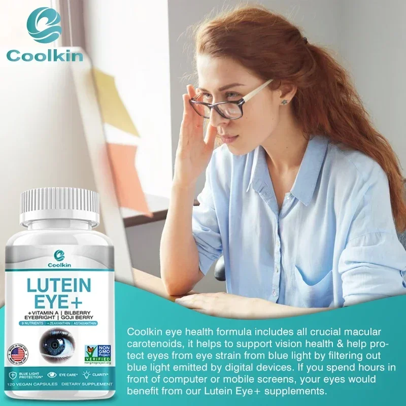 Lutein - with Zeaxanthin and Bilberry Extract Support Eye Strain Dry Eyes and Vision Health Lutein Blend for Adults Aging