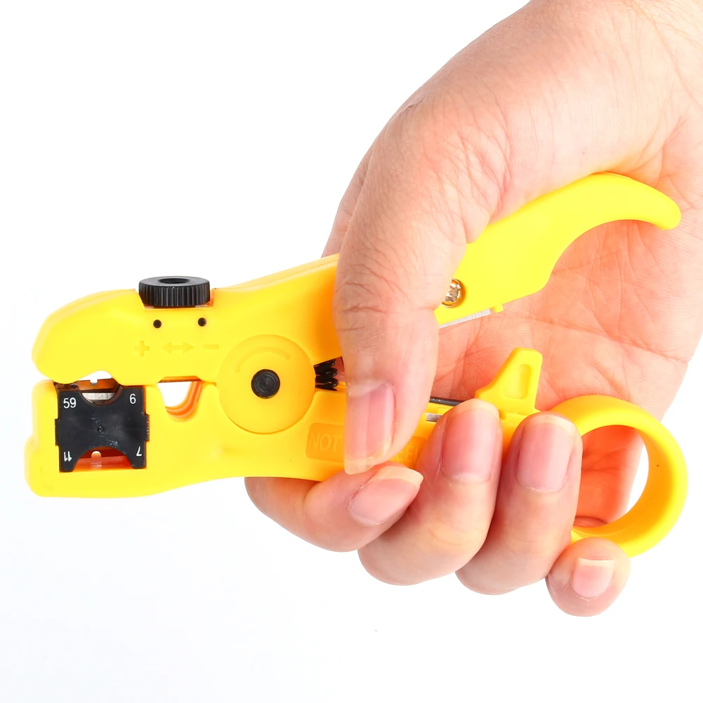Wire Cutting Plier Rotary Coax Coaxial Cable Wire Cutter Stripper Wire Crimper Adjustable Stripping Blade Cable Cutter Tools view 4