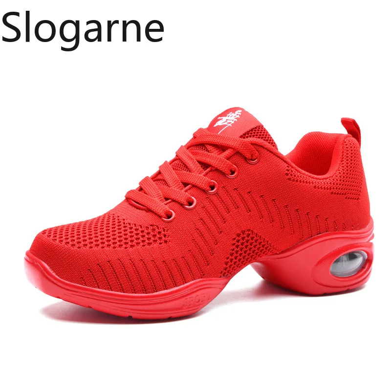 

Women New Weave Jazz Shoes Woman Mesh Dancing Sneakers Girls Soft Sole Modern Ballroom Dance Shoes Casual Sports Shoes Sneakers