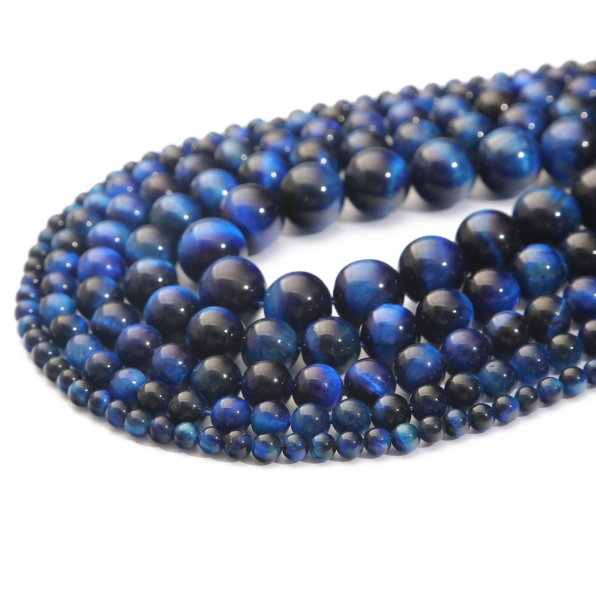 4mm-12mm Dunkelblaue Tigerauge-Natursteinperlen, lose runde Spacer-Perlen für DIY-Schmuckherstellung, Armband, handgefertigte Accessoires – Detail 3