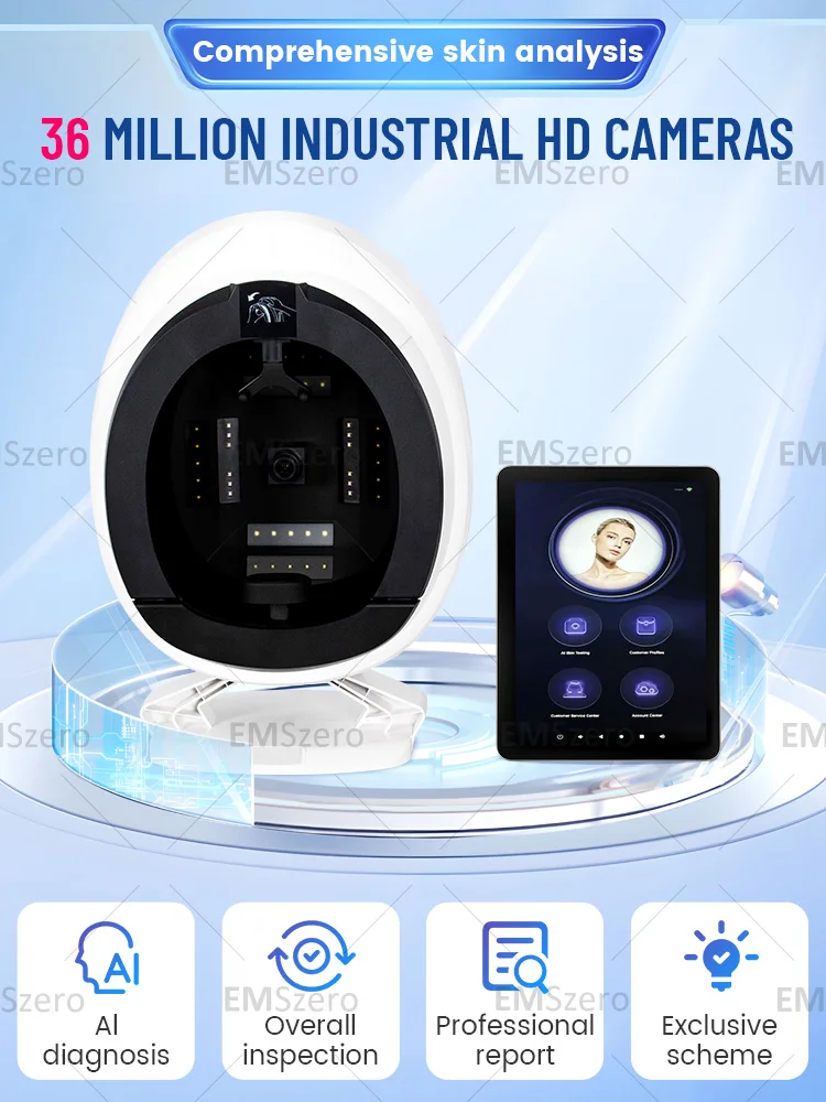 

AISIA Q1 3D AI Facial Skin Analyzer Detection Skin Problem Diagnosis 8 Spectrum Professional Analysis Beauty Salon Equipment CE