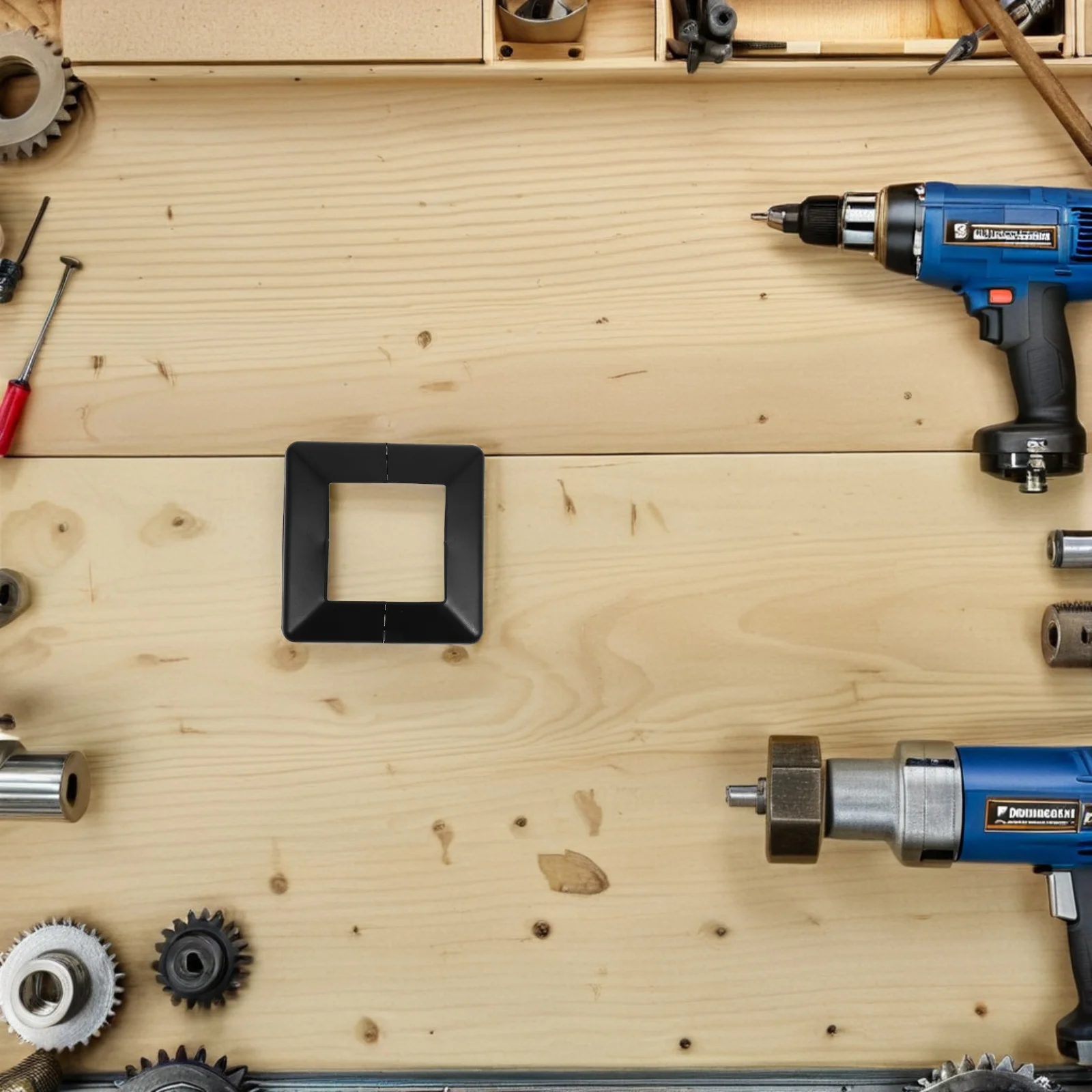 6Pcs 8x8cm Black Deck Post Covers Split Design Uv Resistant Plastic Base Cover for Porch Stairs Fences Plastic Post Base Cover