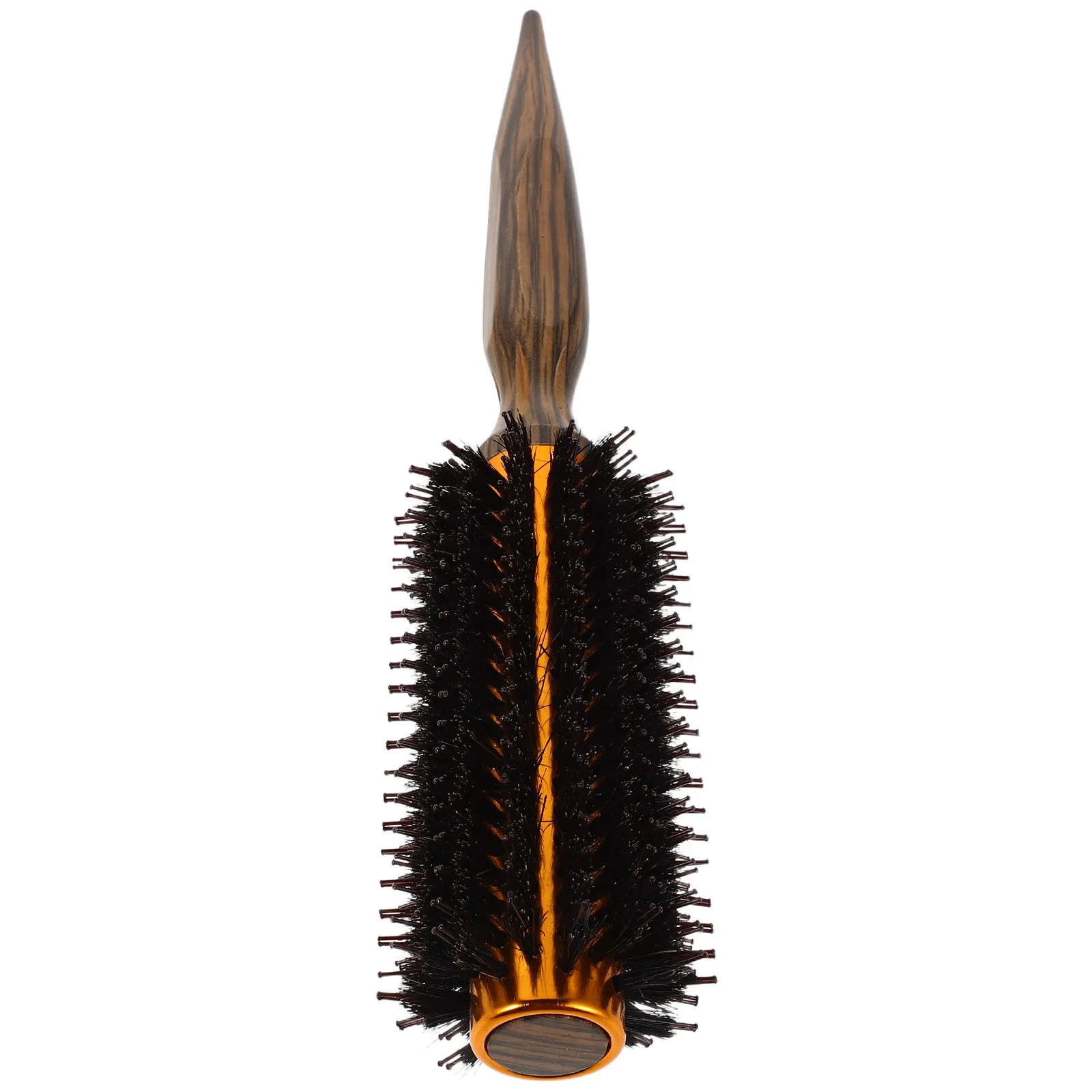 High-Temperature Resistant Thermal Curling Brush Boar Bristle Round Hair Brush Wooden Handle for Blow Drying Curling