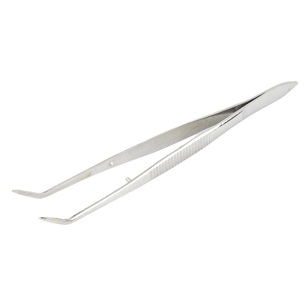 Stainless Steel Tweezers With Curved Pointed Serrated Tip Home Medical Dental Garden Daily Kitchen Precision Tweezer Tools