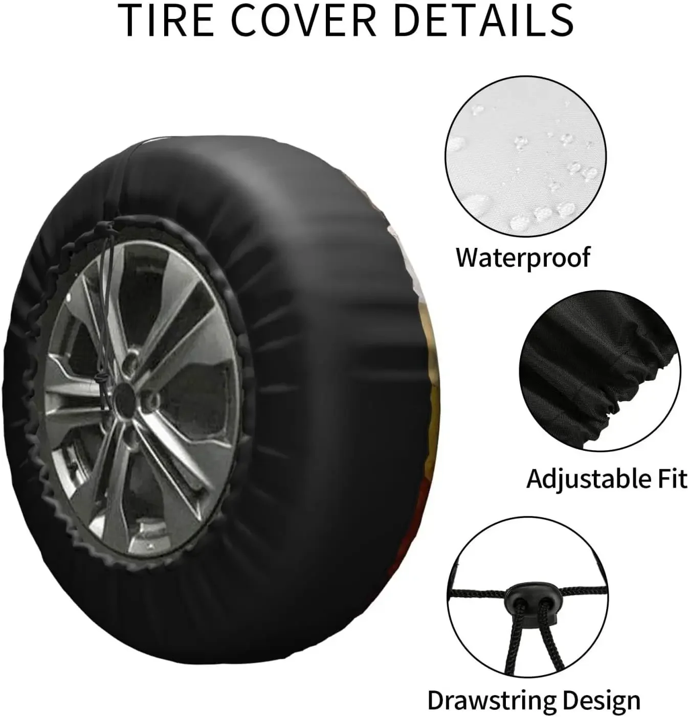 Capa de pneu sobressalente de pata de urso, universal, à prova de intempéries, à prova de poeira, adequada para reboques rv, motorhomes, suv, viagem, acampamento