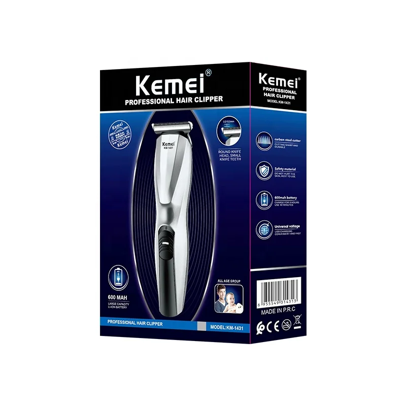 Wholesale Mens Professional Hair Clippers Kemei KM-1431 Cordless Rechargeable Hair Trimmer Haircut Grooming Kit