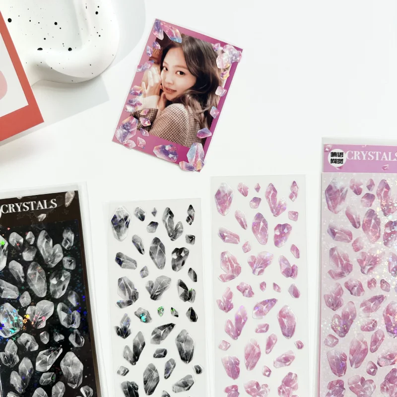 High Value Laser Crystal Stickers Girl Handbook Notebook Diary Photo Star Card Phone Case DIY Decorative Cartoon Stickers