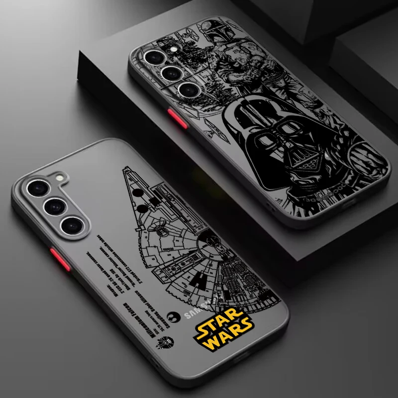 Star Wars Jedi Knight Art Frosted Translucent For Samsung Galaxy S24 S23 S22 S21 S20 FE S10 S9 S8 Plus Ultra Pro 5G Cover