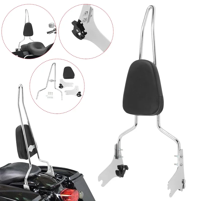 

Motorcycle Rear Passenger Detachable Sissy Bar Backrest Chrome For Harley Touring Road King Electra Street Glide 1997-2008