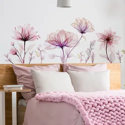 Flowers Decorative Vinyl Wall Stickers For Girl Room Kids Room Decor Wall Art Bedroom Accessories Adhesive Wallpaper Room Decor