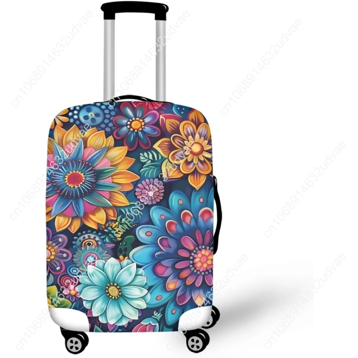 

Boho Lotus Print Suitcase Protector Travel Luggage Cover Fit 18-21 Inch Women Girls Travel Washable Baggage Covers