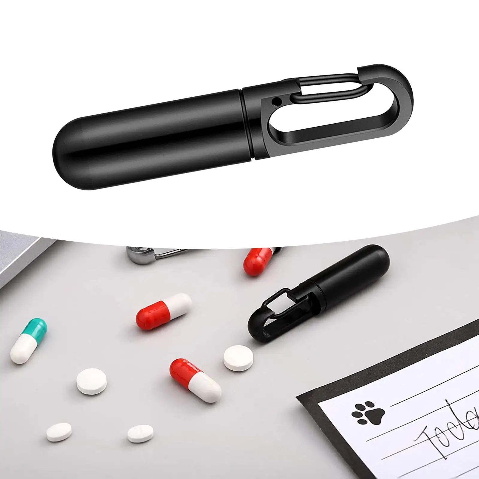 Travel Pill Box Keychain Waterproof Metal Pill Holder Mini Pill Container for Outdoor Camping Purse