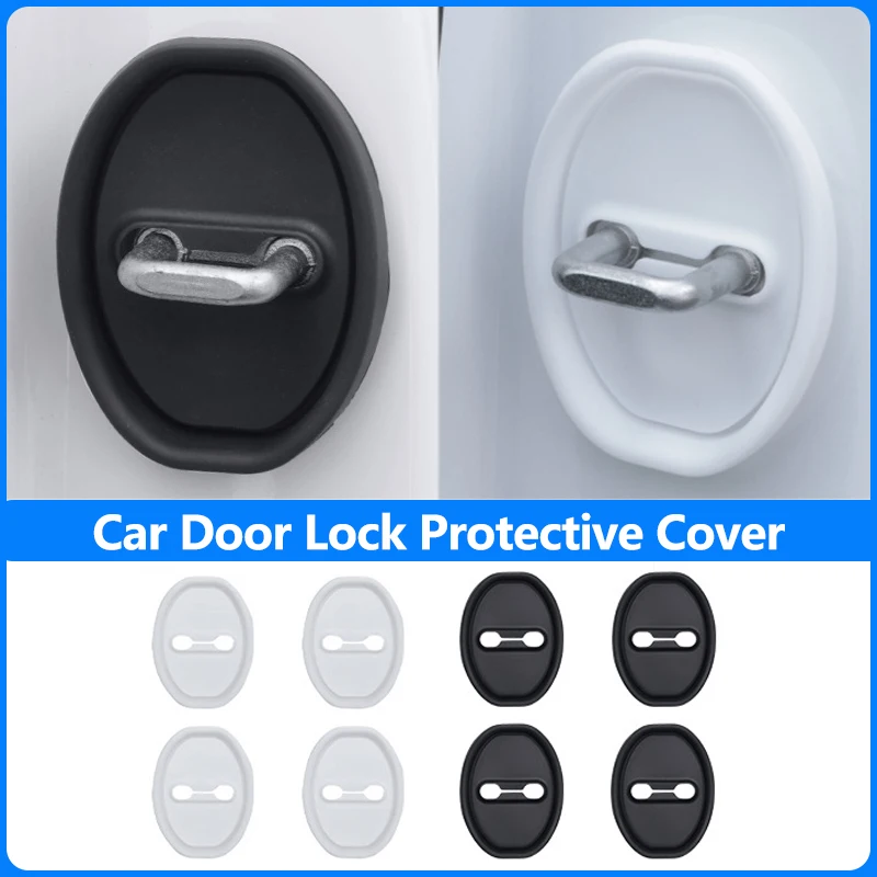 

Универсальный 4 шт., защитный чехол для дверного замка автомобиля, силиконовая подушка для амортизатора, утолщенная подушка для предотвращения столкновений
