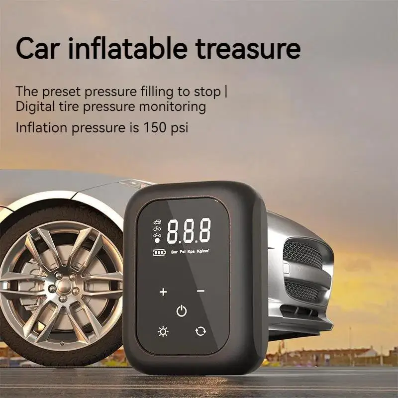 19 Cylinder 65W Rechargeable Air Pump Tire Inflator Portable Compressor Digital Cordless Car Tyre Inflator For Motocycle Bicycle