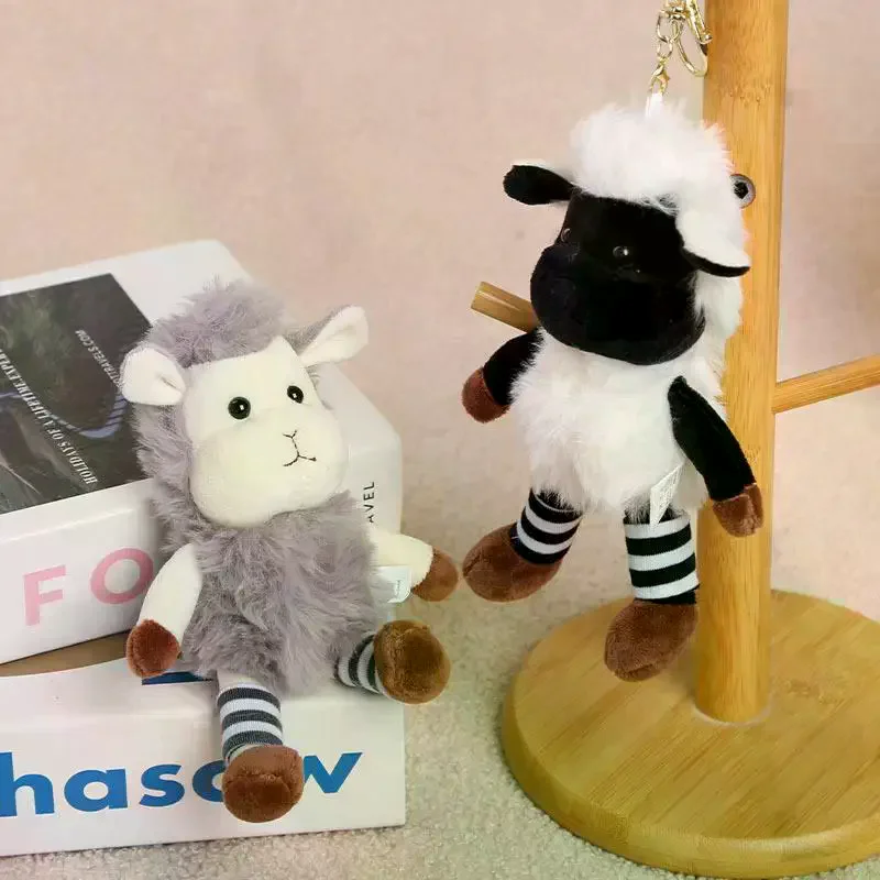 Plush Sheep Keychain Cute With Soft Fluffy Fabric Multiple Color Choices Perfect For Backpack Pendant Gifts Kids Friends