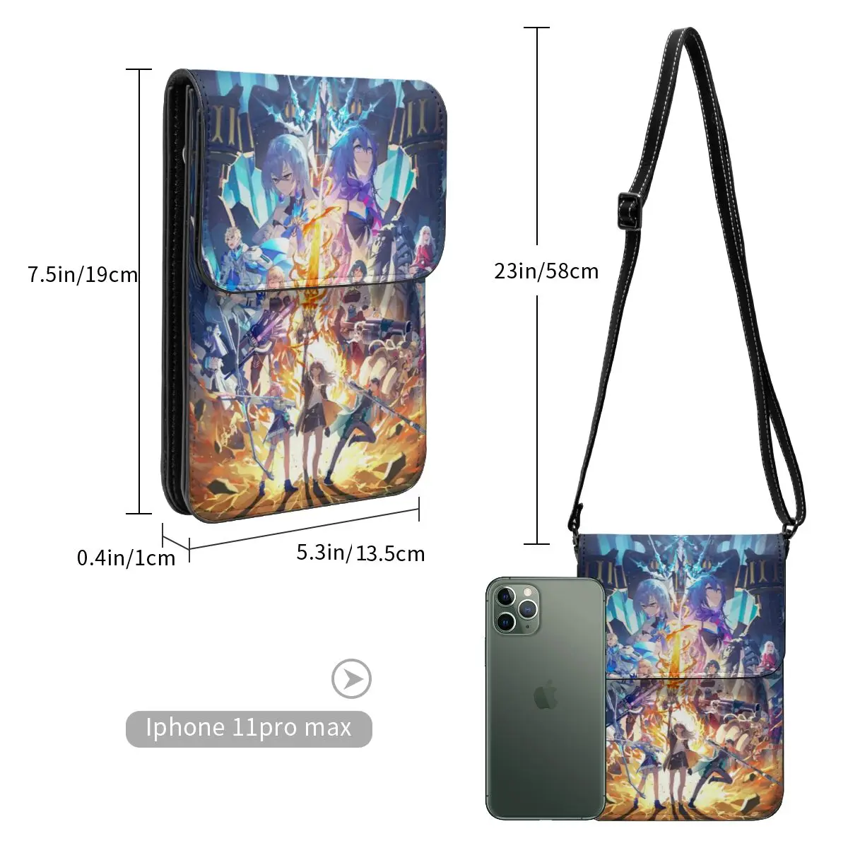 Honkai Star Rail Crossbody Wallet Cell Phone Bag Shoulder Bag Cell Phone Purse Adjustable Strap