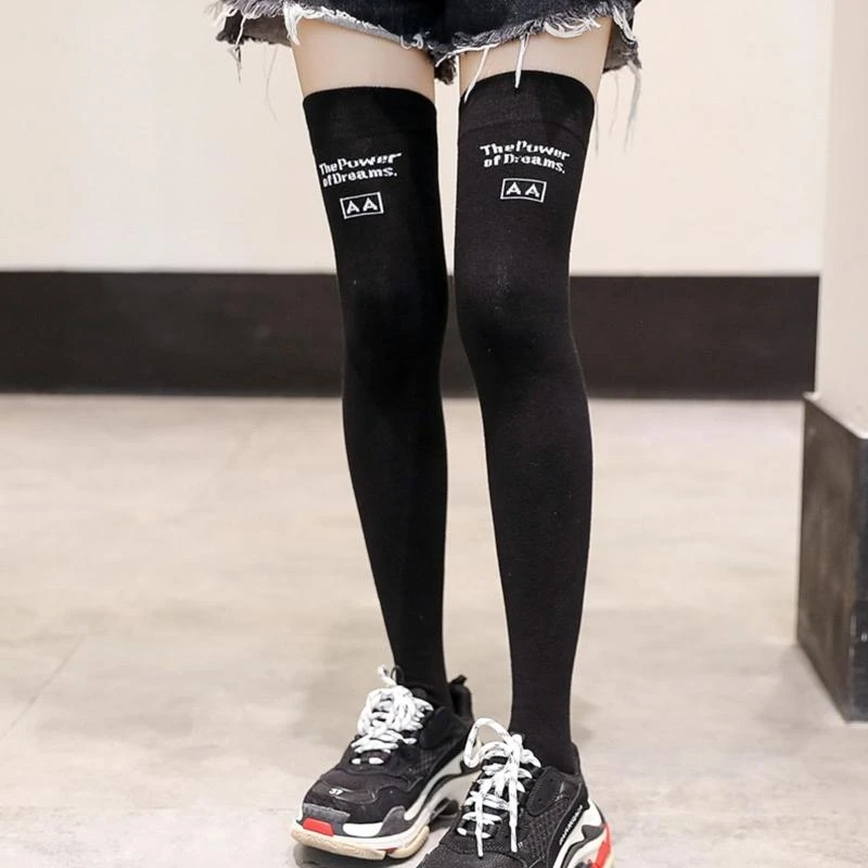 

Solid Color Socks Women Girls JK Thigh High Long Stockings Gifts 15UB