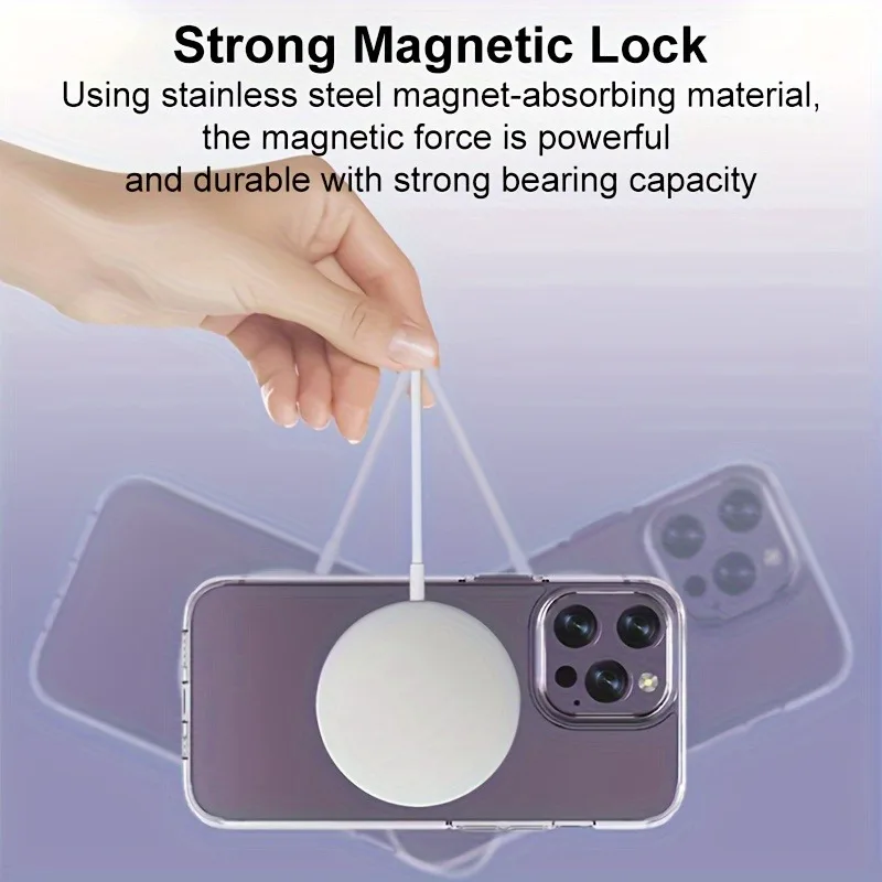 1-2 шт. блестящая металлическая наклейка для мобильного телефона, железная пластина для Magsafe, аксессуары для умных телефонов с беспроводной зарядкой для iPhone 17 16 15