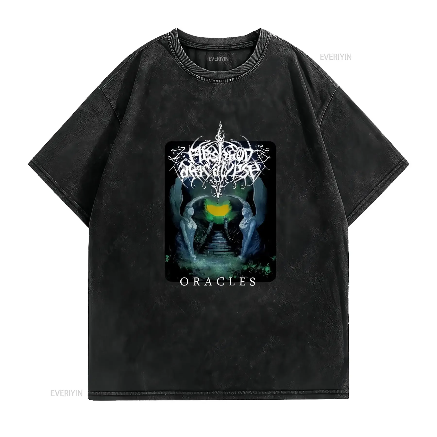 Fleshgod Apocalypse Oracles T Shirt Black All Size For Fan AL809 vintage Washed designer clothes Breathable graphic homme Soft