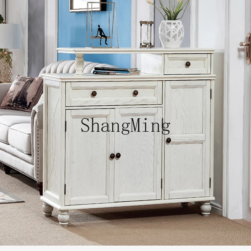 

ZYY solid wood entrance double-sided partition cabinet living room multi-functional storage wine cabinet foyer shoe cabinet