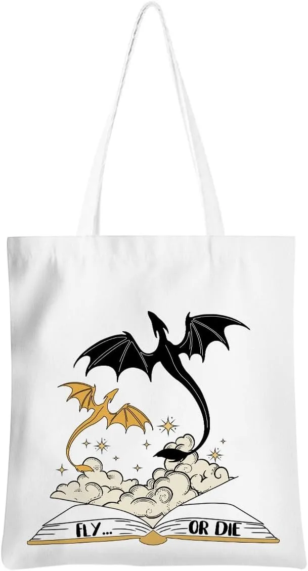 الخيال عشاق الكتاب حمل حقيبة قابلة لإعادة الاستخدام أكياس البقالة حقيبة شاطئية التنين دودة الكتب هدية كتاب نادي حقيبة هدايا لمحبي الكتاب #4