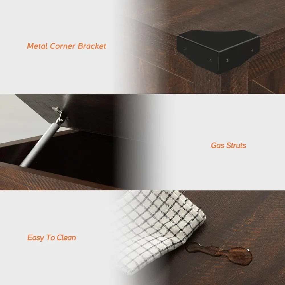 Farmhouse 75 in TV Stand and Coffee Table Set, Entertainment Center for TVs Up to 75", 30" Square Wood Center Table with Gas Sp