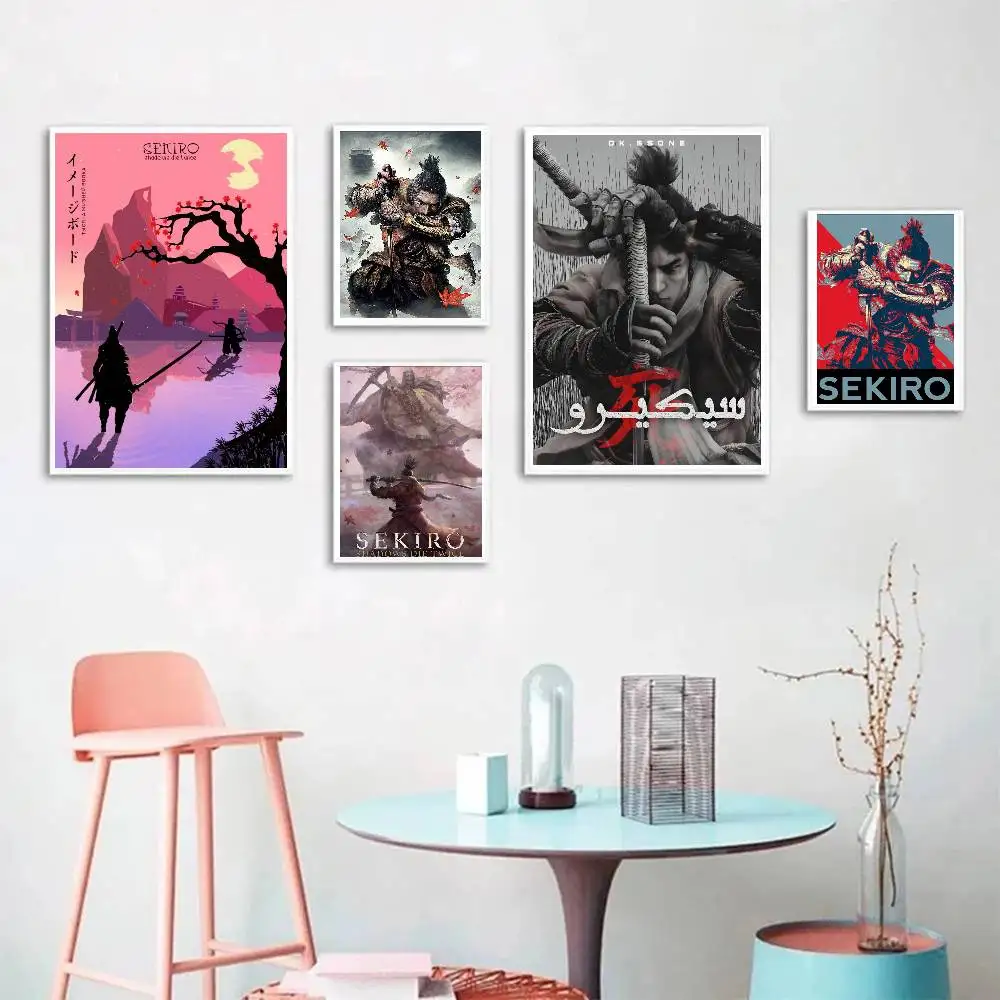 Game S-Sekiro Shadows Die Twice Posters Living Room Bar Cafe Quality Canvas Vintage Style Comics Painting Art Home Wall Decor