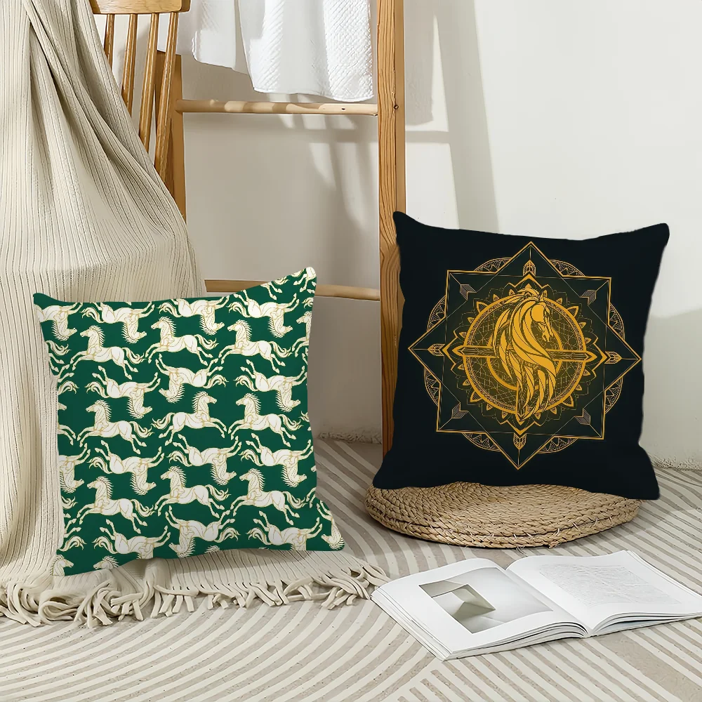 

Art The Kingdom of Rohan Horses Pillow Case Home Decoration Cushion Cover Suitable For Bedroom Car Office Sofa