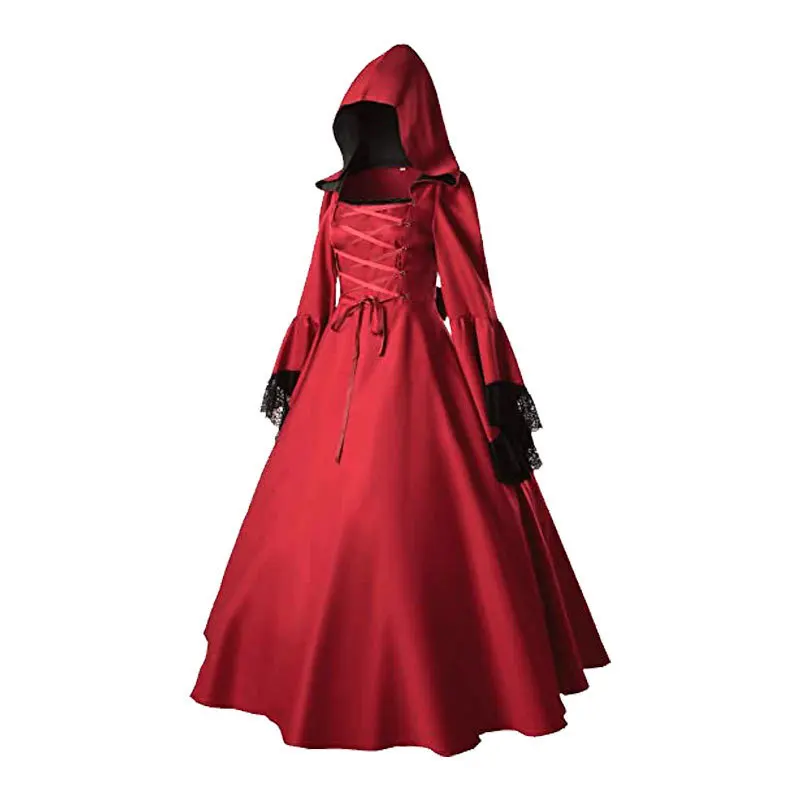 Gothic Sle Lange Rok Renaissance Cosplay Kostuum Halloween Dans Par Outfit Grote Maat Etnische Podium Dameskleding