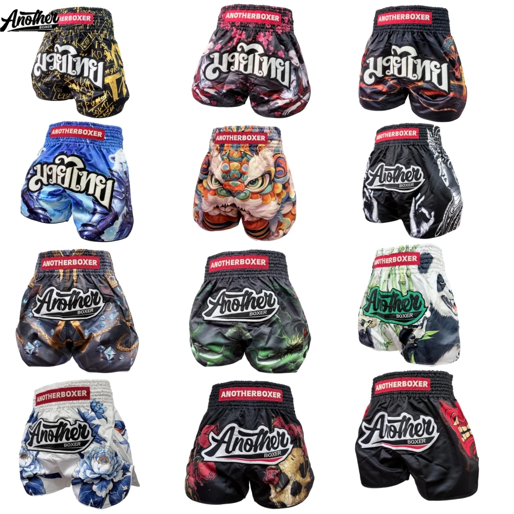 Kickboxing Muay Thai Shorts Men Women Premium Printed MMA Boxing Short for Sparring, Gym Workout, Wrestling and Fight Training