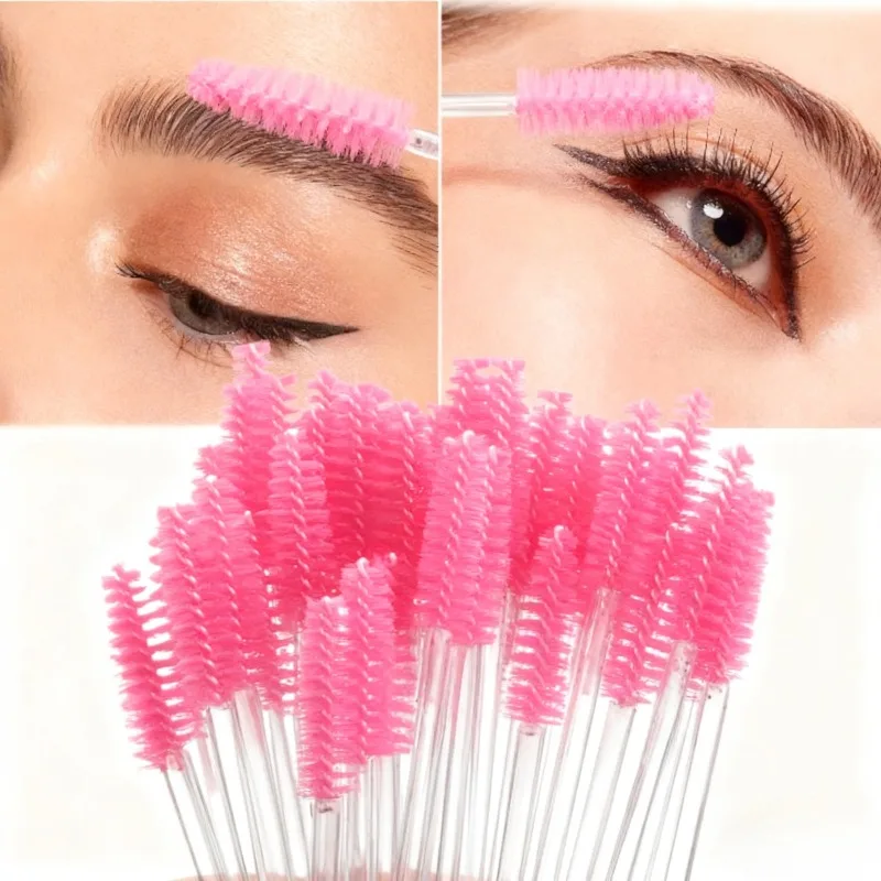 50Pcs Wholesale Crystal Eyelashes Brush Applicator Eyelash Brushes Plastic Mascara Wand Lashes Extension Makeup Tools
