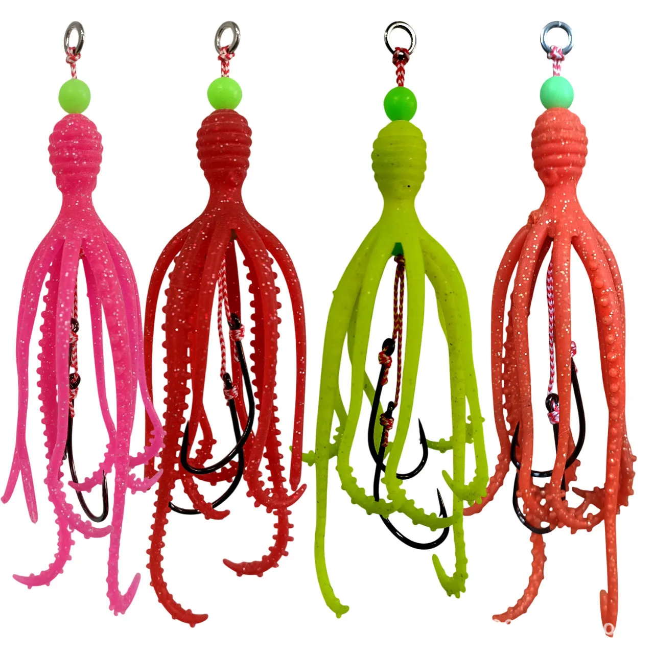 

5шт 24 # Джиг-крючок со светящимся дном Codfish Kabura Snapper, силиконовая юбка, вспомогательный крючок для отсадки, крючок для морской рыбалки, джиг-головка, свинцовая джиг-лодка