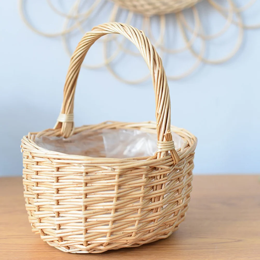 Fruit Container Candy Baskets for Kids Wicker Hand Cookie Containers Gift Giving Woven Child Storage