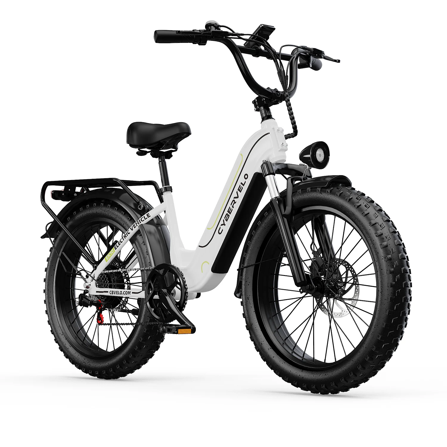 Cybervelo EK10 1000W Peak Electric Bike Adult 26" Fat Tire 48V 25Ah Removable Battery 7-Speed City Commute All-terrain Ebike