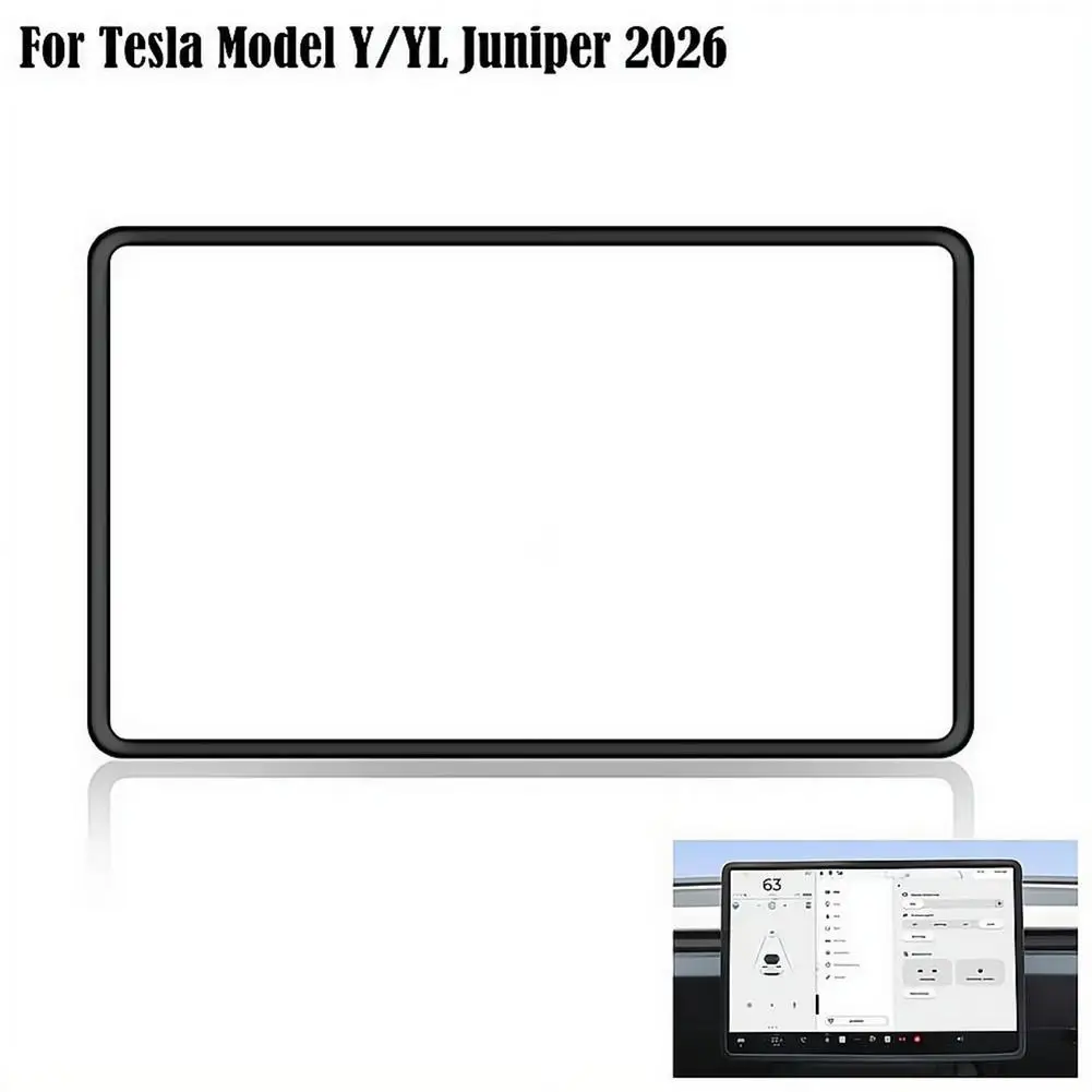 Silikon-Displayschutzrahmen für Tesla Model Y Juniper 2026 Vollkantenschutz-Abdeckung Zentralsteuerung Auto-Zubehör – Detail 1