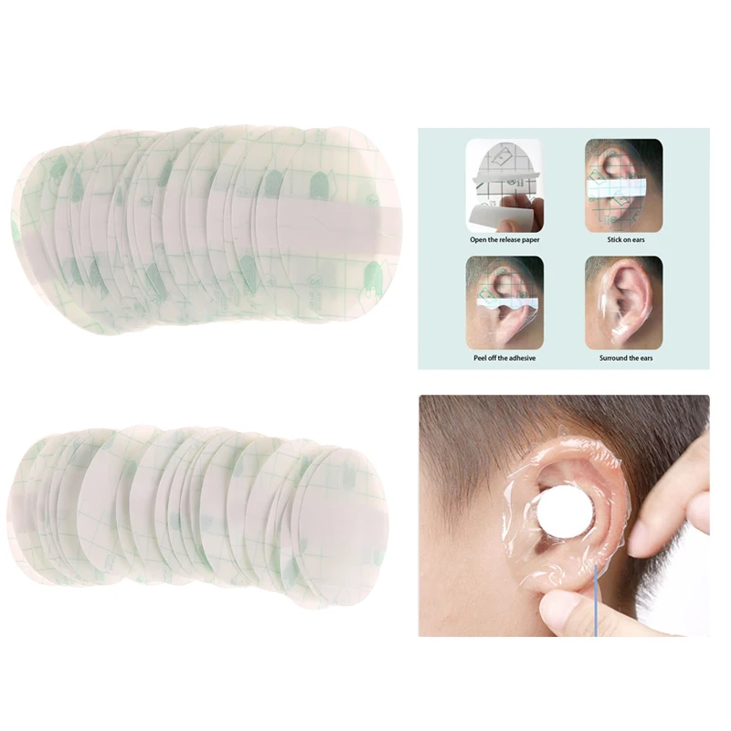 30pcs Shower Waterproof Ear Stickers Shield Earmuffs Anti-wear Heel Disposable Bath Swim Cover Protector For Kids Adults