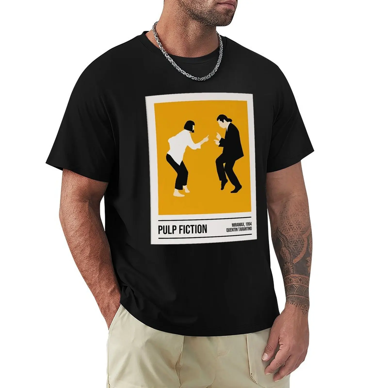 Dancing. Pulp-Fiction T-Shirt Casual Fashion Short Sleeve Cotton T-Shirt