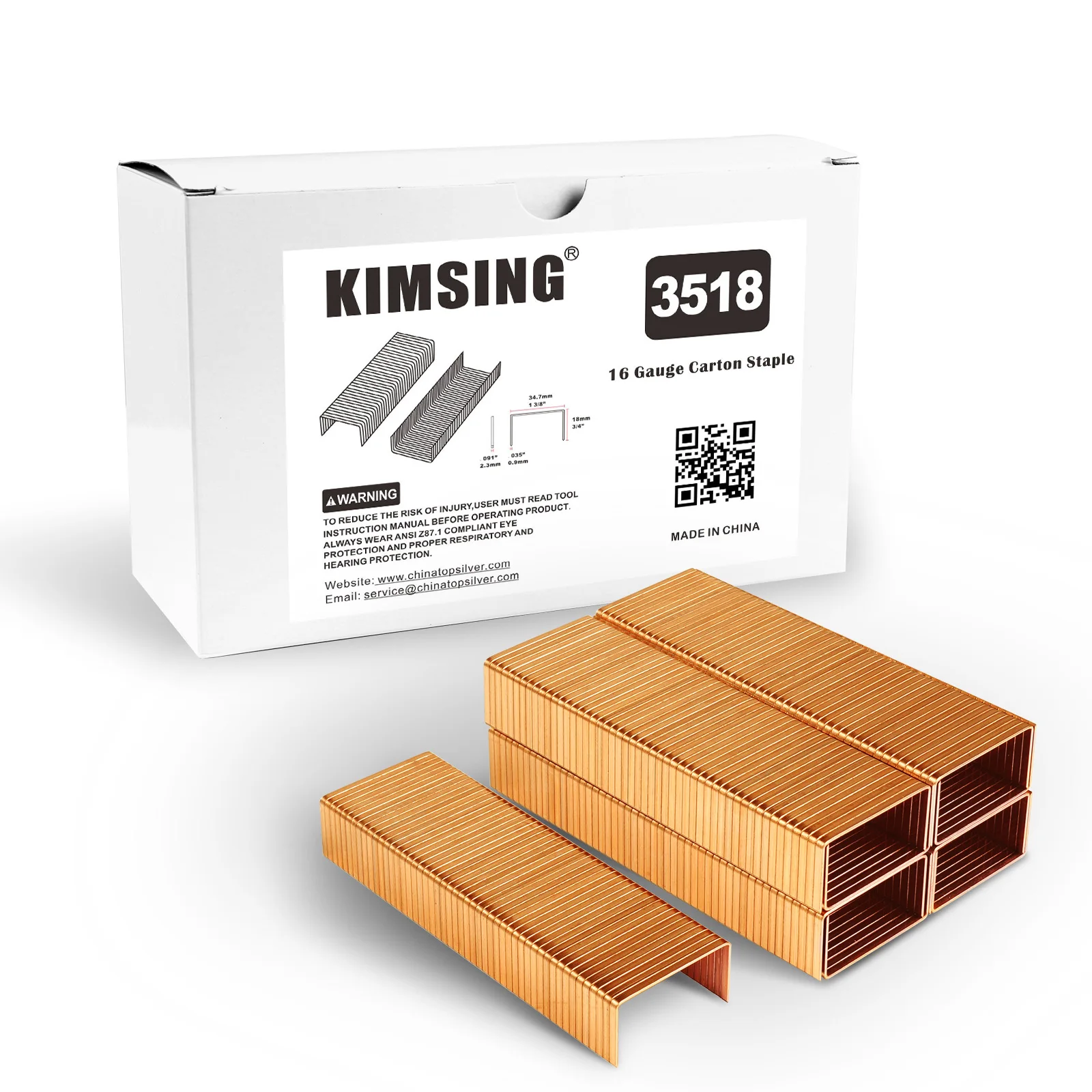 16 Gauge 3518 Carton Closing Staples 34.7MM Crown 18MM Length Factory Carton Packing Nail U Type Staples for Sealing Boxes
