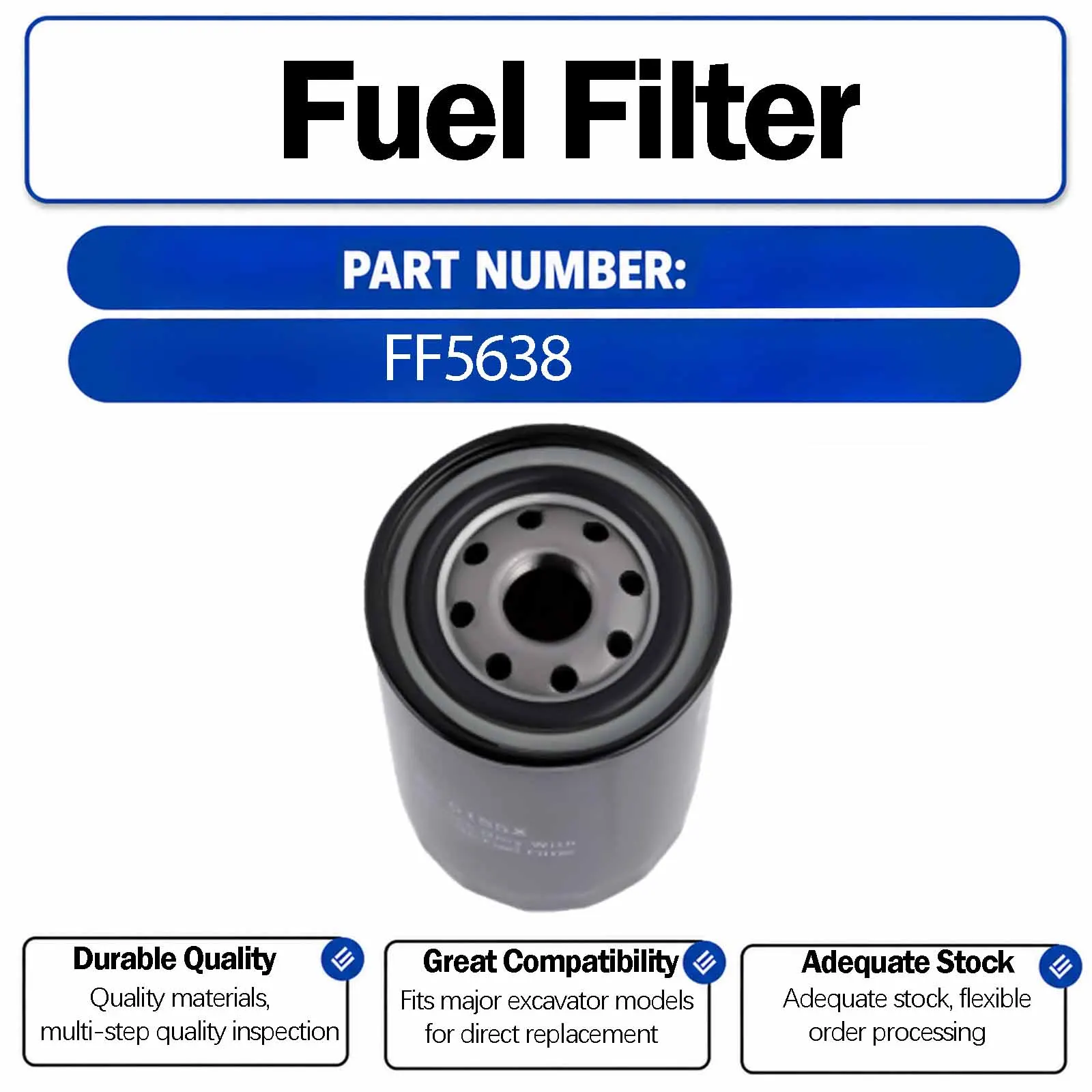 Fuel Filter 4942437 For Komatsu PC120-8 PC128-8 Crawler Excavators