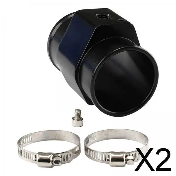 

2X Water Temperature Gauge Sensor Adapter 3 Way Aluminum Coolant Clamps 40MM