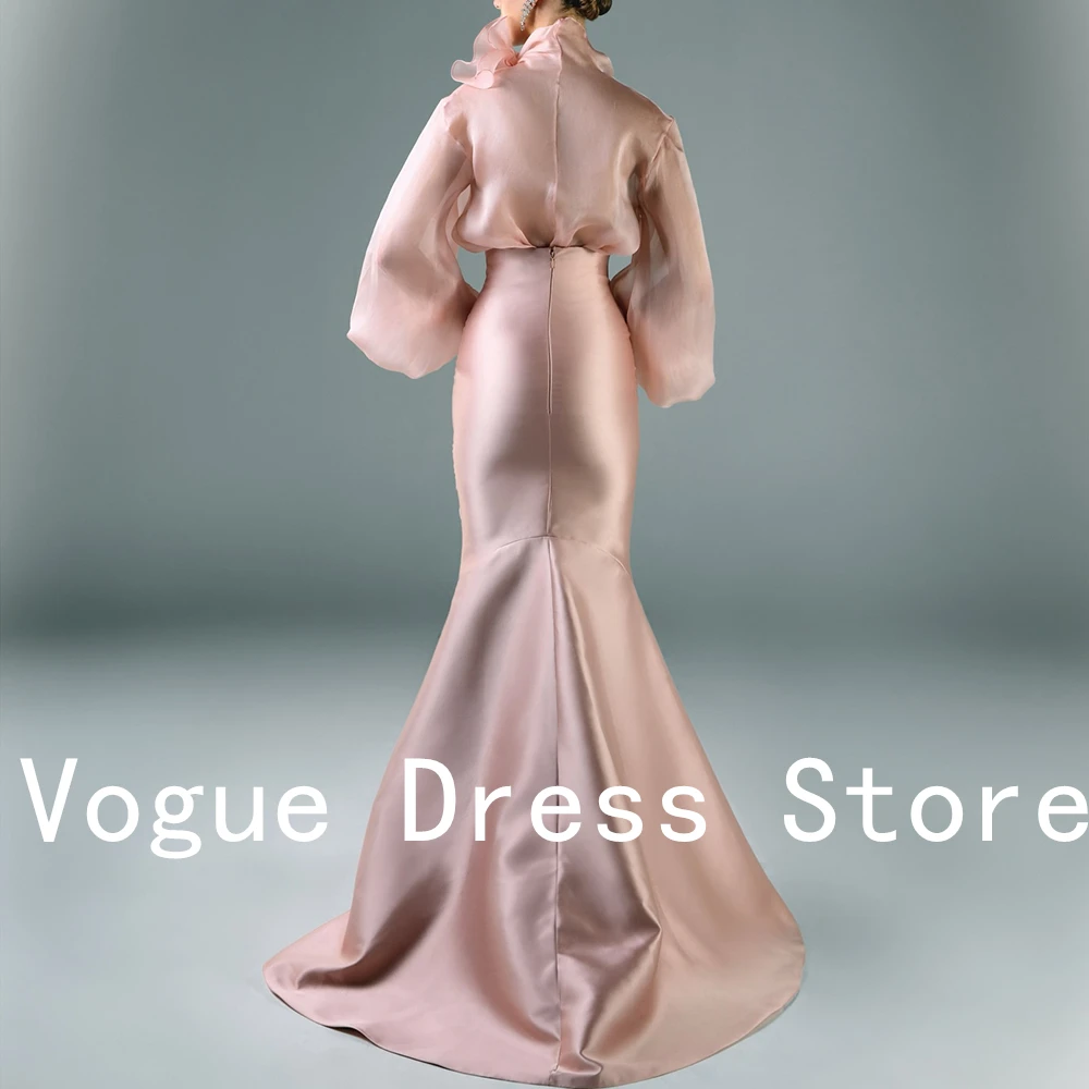 تخصيص حساسة حورية البحر التطريز القوس قبالة الكتف الساتان مساء اللباس أزياء عالية العنق 3/4 الأكمام الديك #6