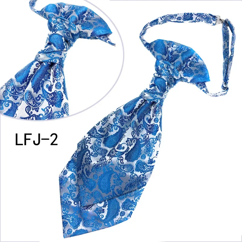 35*12cm Vest Neck Tie Cravat Man\'s Dress Suit Tuxedo Double Hong Kong Knot Tie Neckwear Ascots Gentleman Neckties Party Pre-Tied
