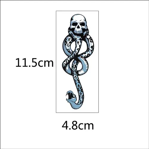 Imagen 2 del producto Harried negro Voldemort tatuaje pegatina Potters impermeable Anime personalidad chica niño brazo tatuaje pegatinas regalo de fiesta creativo
