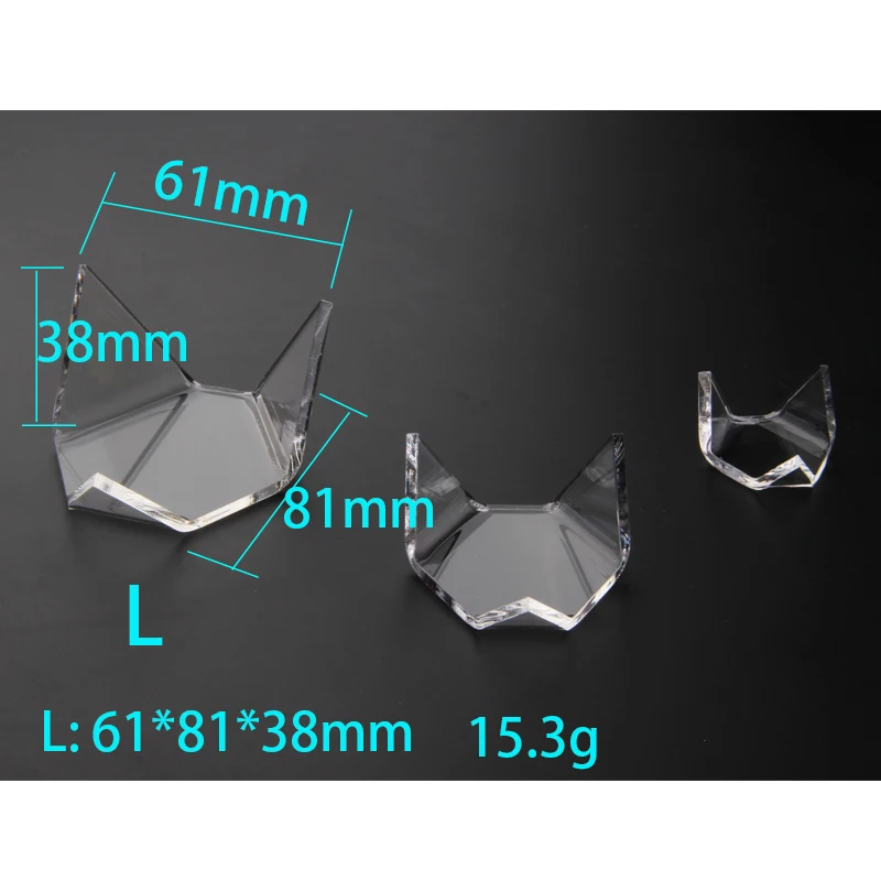 Triangle acrylic holders for mineral stone display rack and stand crystal stand