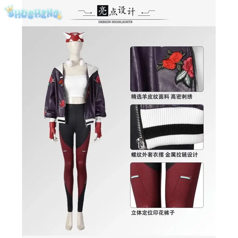 

Game Kiriko Overwatch OW cosplay costume Coat pants headphones headwear gloves prop set Halloween fashion men women uniform