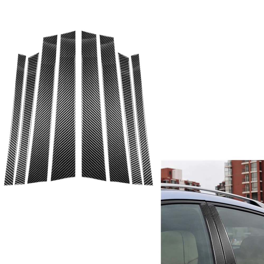 

8pcs Carbon Fiber Window B Pillars Cover Decorative Trim For BMW X5 F15 2014-2018