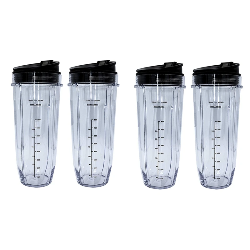 2X 32-Ounce Cup With Sealed Lid Ninja Replacement Parts And Accessories For Nutri Ninja Auto-IQ 1000W And Dual Blender